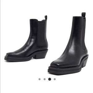 Tall platform biker boots